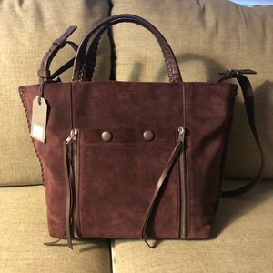 All Saints Fleur De Lis Eastwest Small Convertible Tote Chocolate Brown